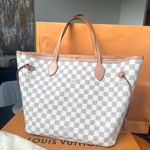 Louis Vuitton Neverfull MM Damier Azur Rose Ballerine - excellent condition!